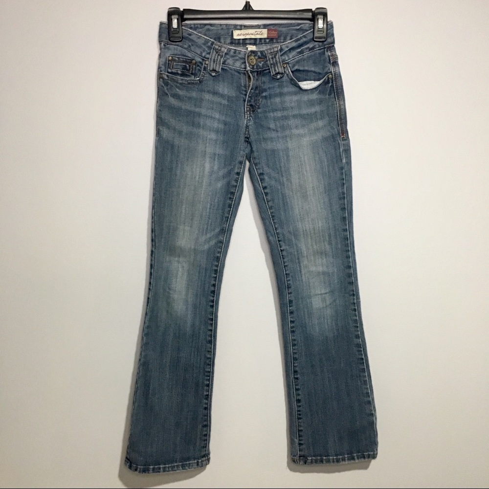 Aeropostale Chelsea boot cut distressed jeans EUC